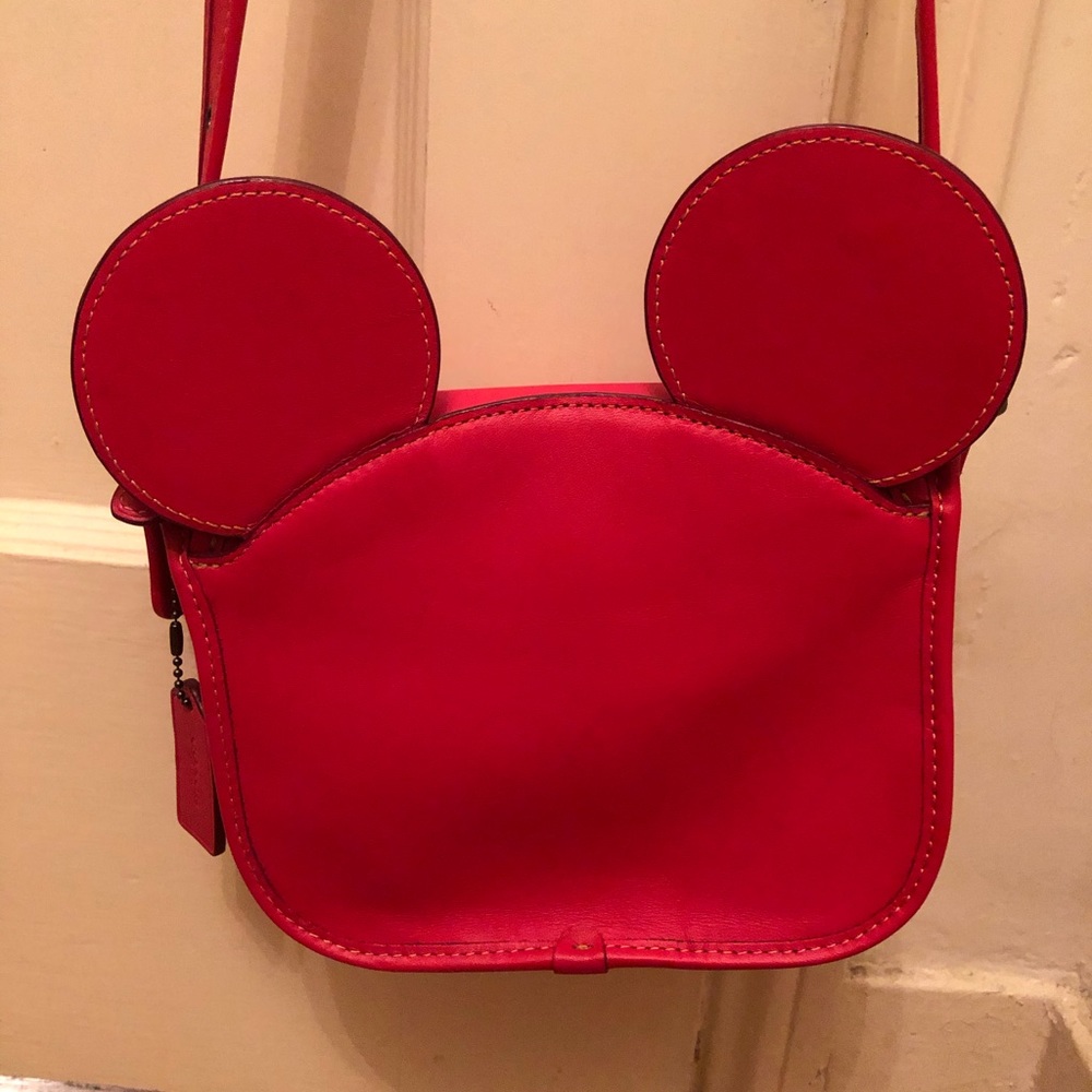 Coach Red Mickey Mouse crossbody